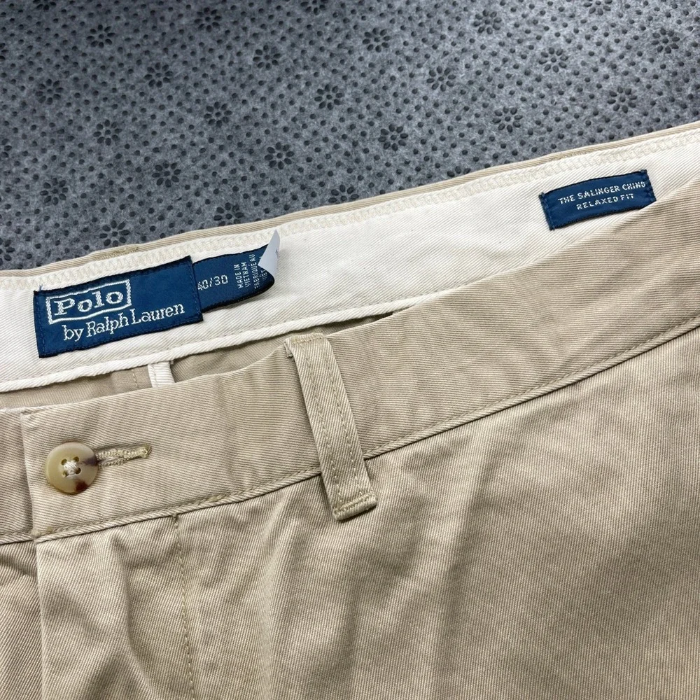 Polo Ralph Lauren The Salinger Chino Relaxed Fit Tan Khaki Pants 40x30 Heritage